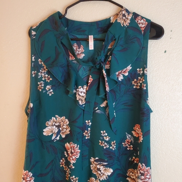Xhilaration Green Sleeveless Floral Boho Dress XXL - Picture 4 of 6